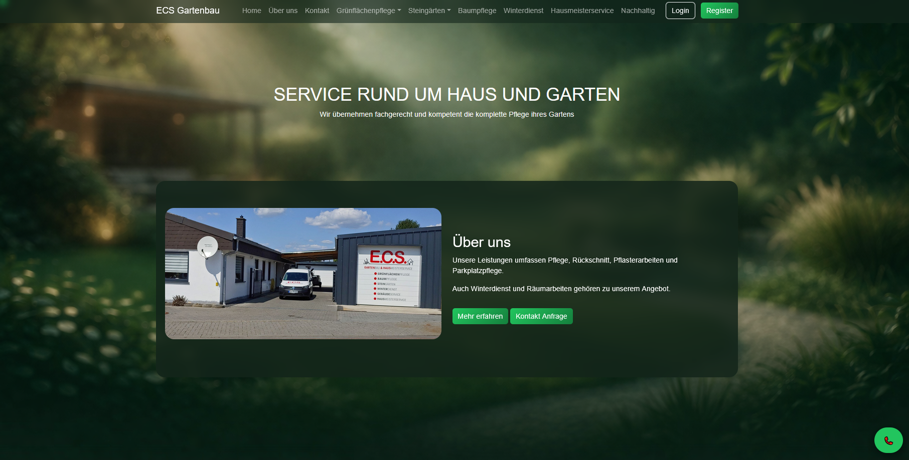Website & CMS-System für ECS Gartenbau