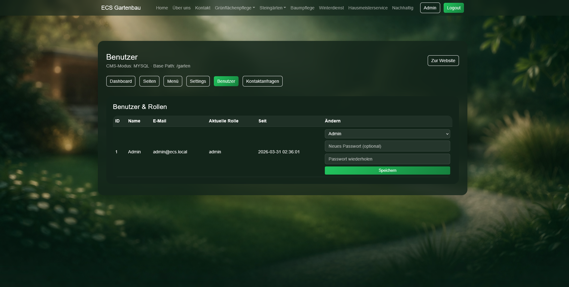 Website & CMS-System für ECS Gartenbau Bild 6